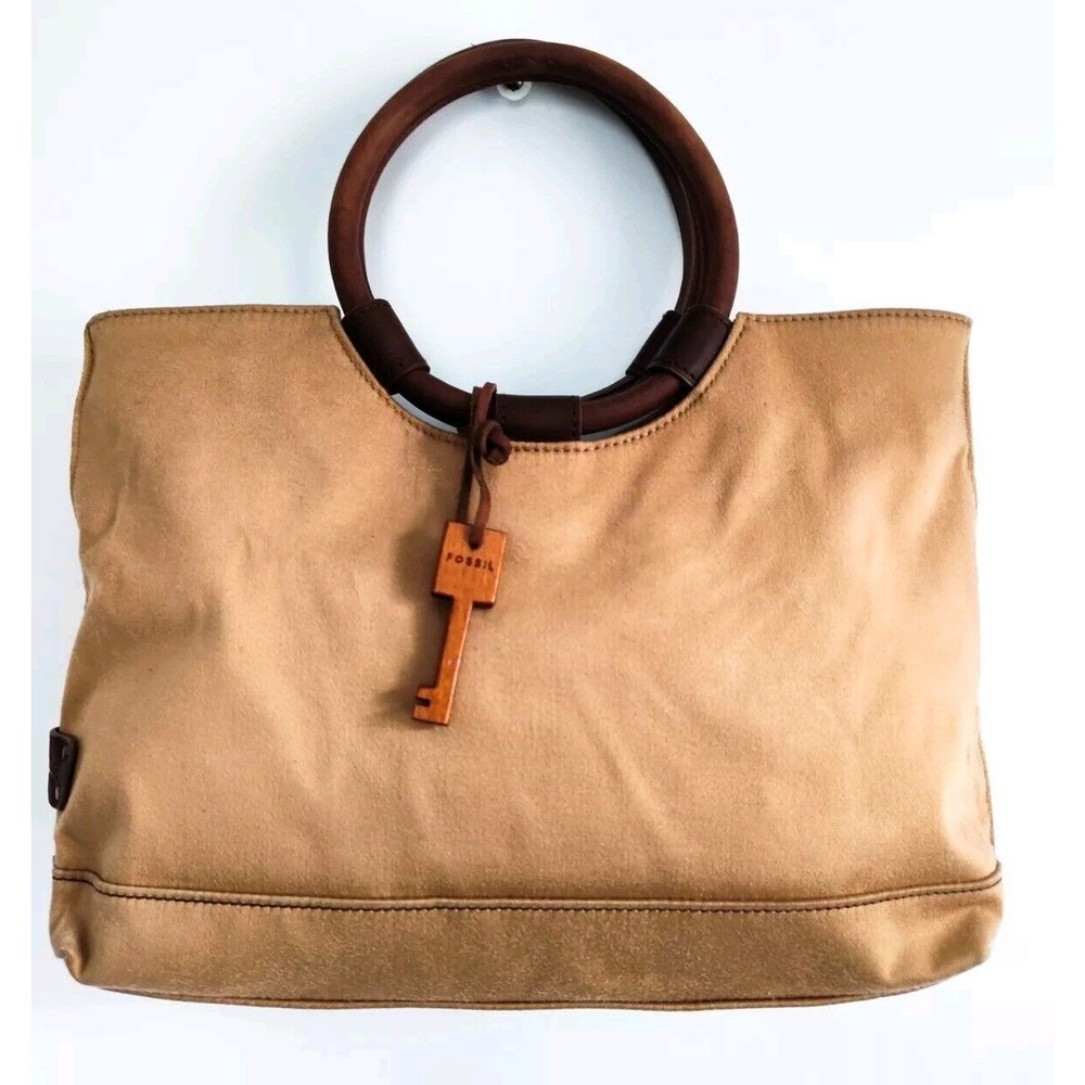 Fossil Tan Shoulder Bag with Brown Handles - Picture 4 of 16